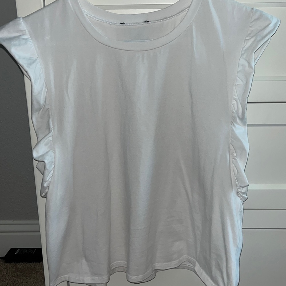 White Ruffle Top